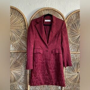 Vintage Karen Millen Burgundy Brocade Coat